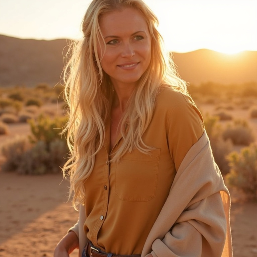 April McMahon smiling in warm desert light