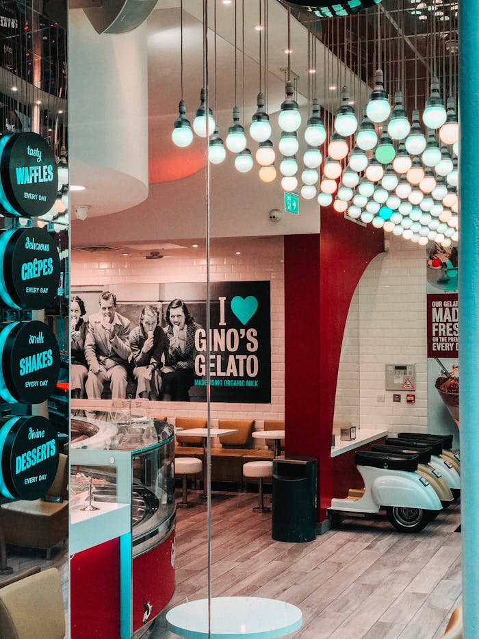 Discover a chic Dublin gelato shop with a modern design, vibrant ambiance, and inviting treats.